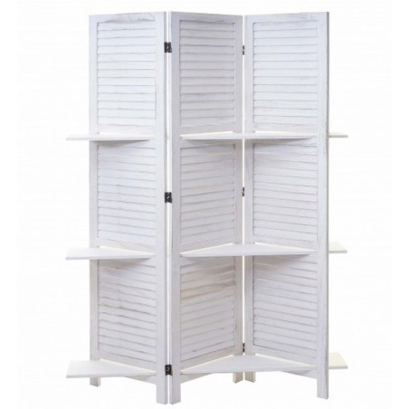 PARAVENT ETAGERES BLANC 3
