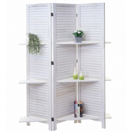 PARAVENT ETAGERES BLANC 3