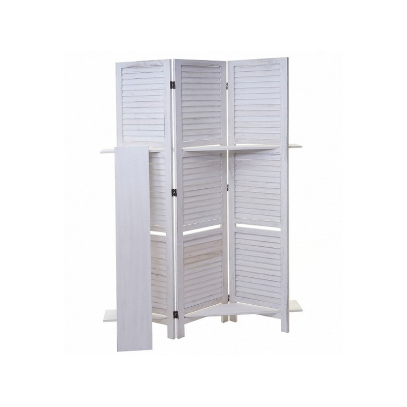 PARAVENT ETAGERES BLANC 3