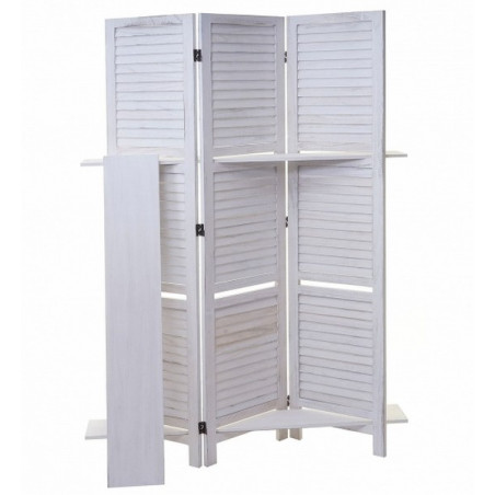 PARAVENT ETAGERES BLANC 3