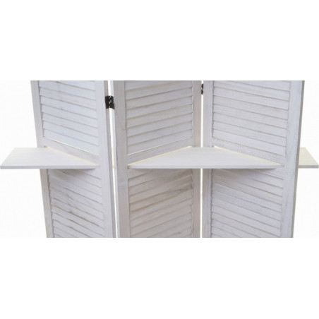 PARAVENT ETAGERES BLANC 3