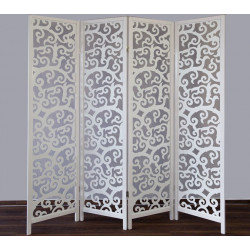 PARAVENT BOIS DECOUPE BLANC 3 - 4 2