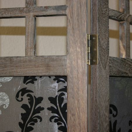 PARAVENT BOIS & TISSU 3