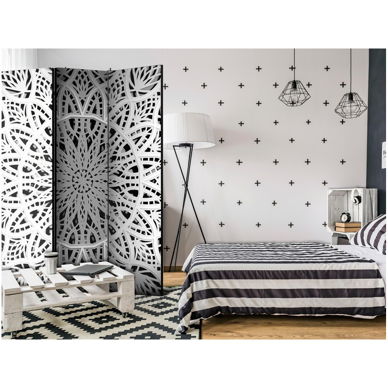 PARAVENT MANDALA BLANC 3 - 5