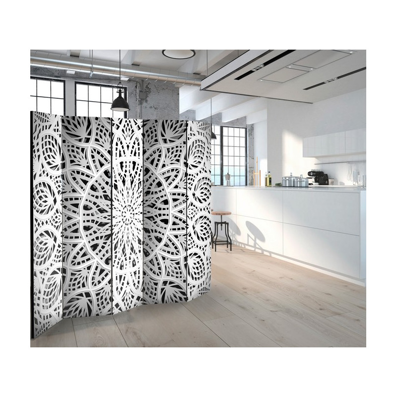 PARAVENT MANDALA BLANC 3 - 5