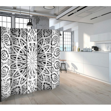 PARAVENT MANDALA BLANC 3 - 5
