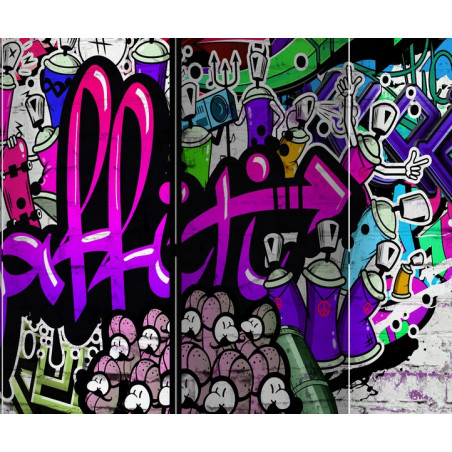 PARAVENT GRAFFITI MAUVE 5