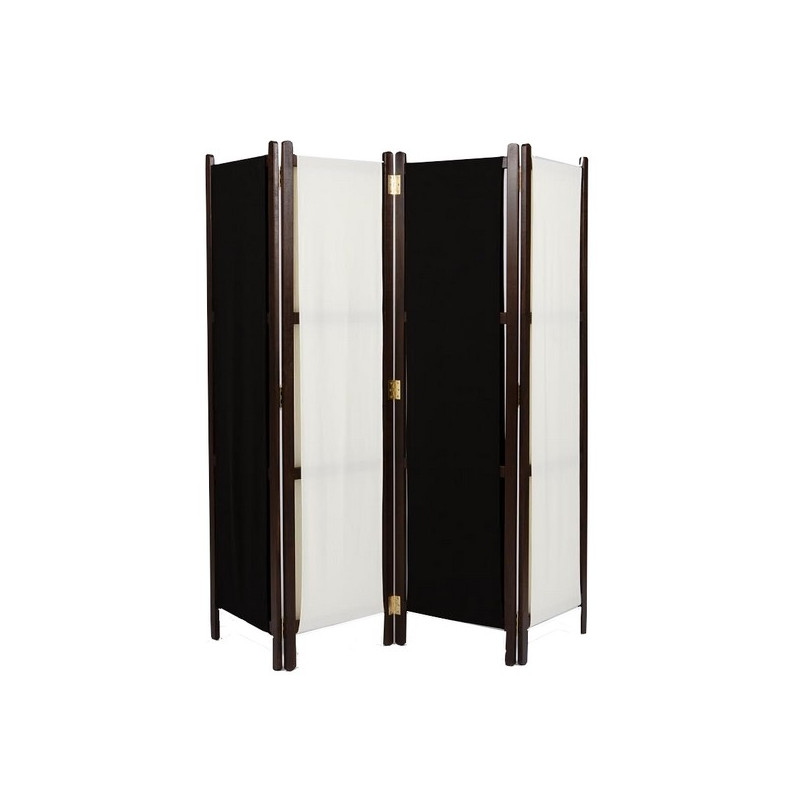 PARAVENT BOIS & TISSU BI-TEINTE 4