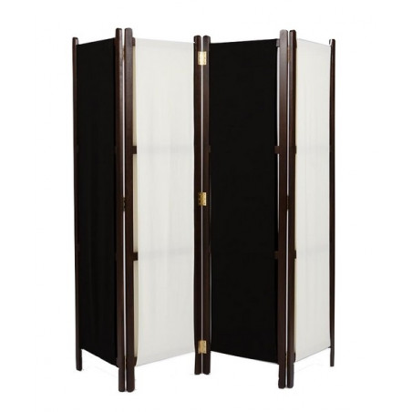 PARAVENT BOIS & TISSU BI-TEINTE 4
