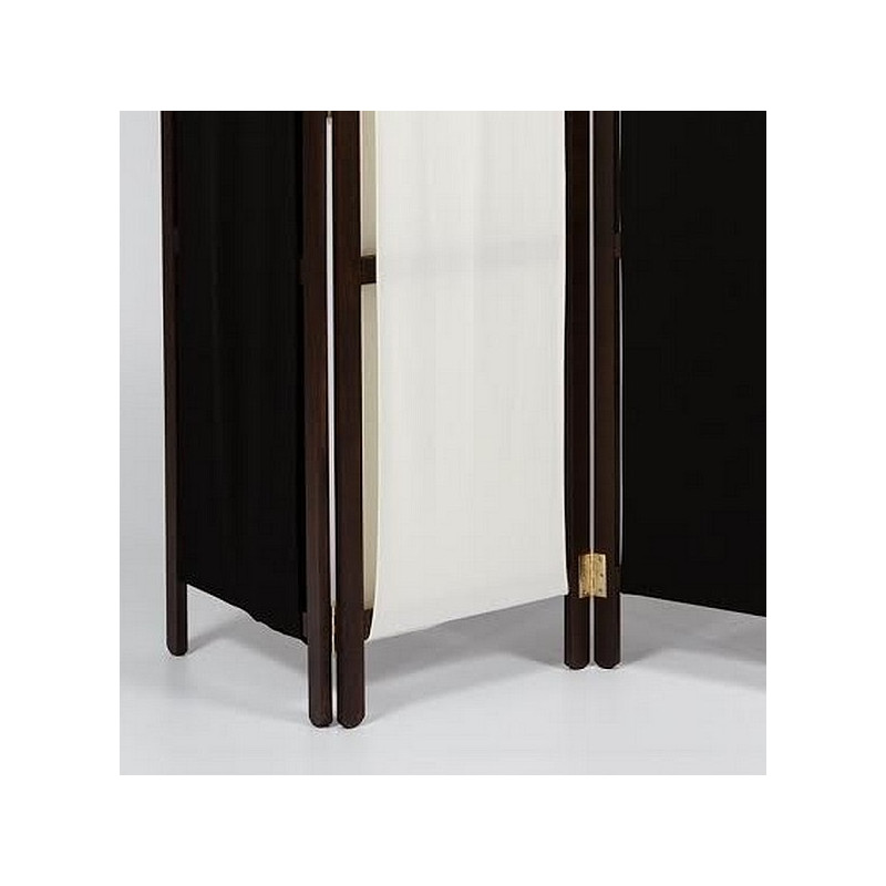 PARAVENT BOIS & TISSU BI-TEINTE 4