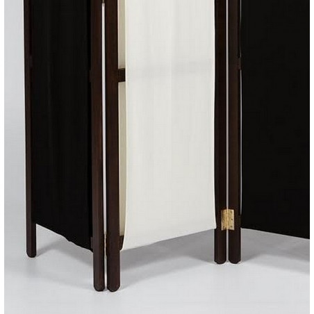 PARAVENT BOIS & TISSU BI-TEINTE 4