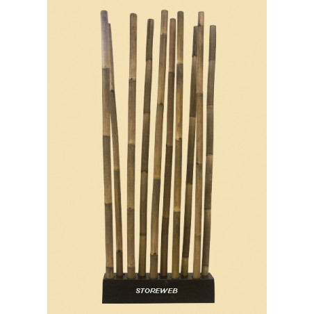 PARAVENT BAMBOU PATINE NOIR 1