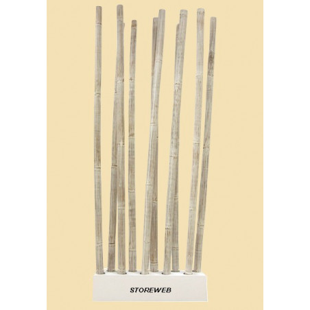 PARAVENT BAMBOU PATINE BLANC