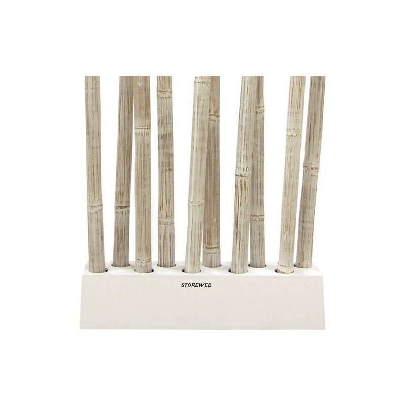 PARAVENT BAMBOU PATINE BLANC