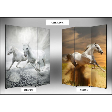 PARAVENT CHEVAUX BLANCS 3 - 4