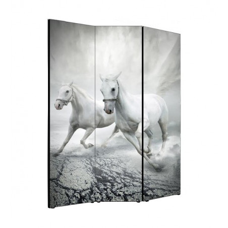 PARAVENT CHEVAUX BLANCS 3 - 4